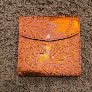 Patricia Nash Metallic Coral Floral Embossed Wallet